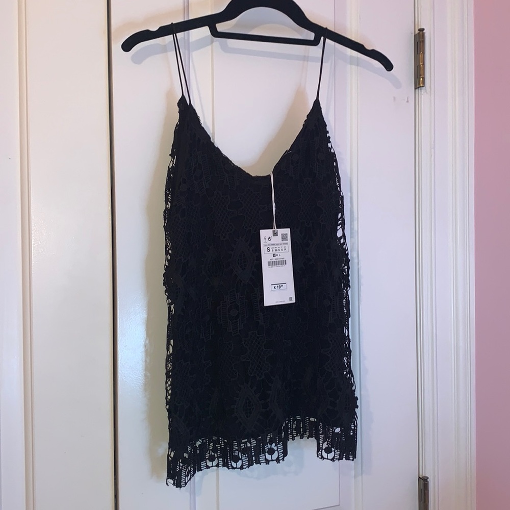 Zara black lace top